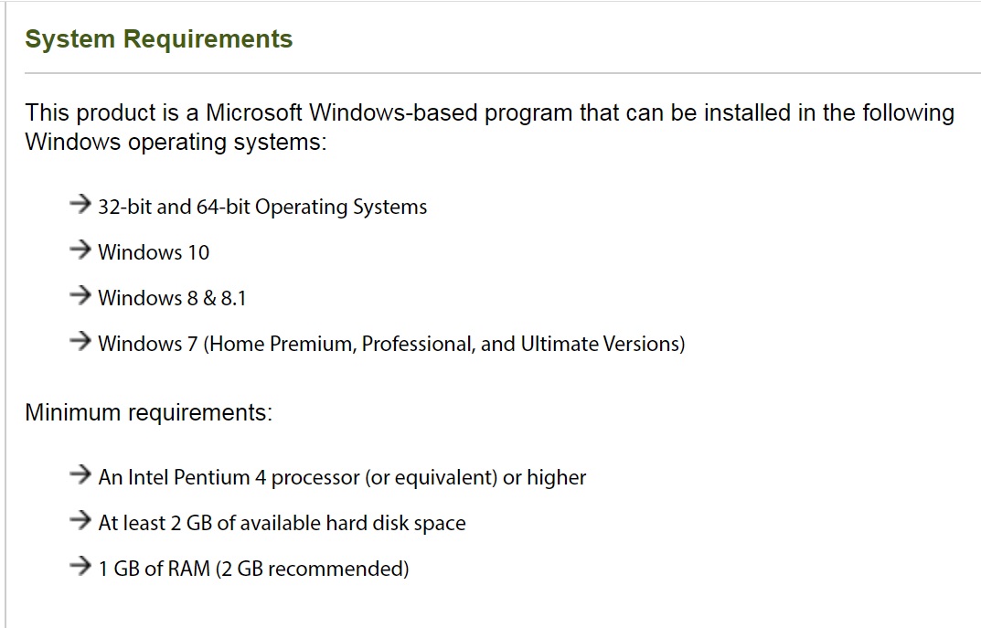 AERMOD System Requirements